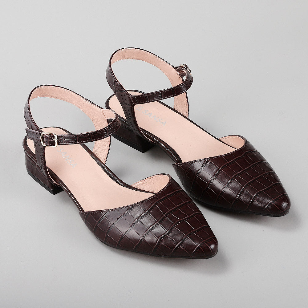 Coralie - Espresso Croc - LE SANSA