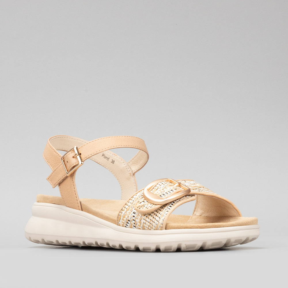 Pond - Beige/Leather Rafia
