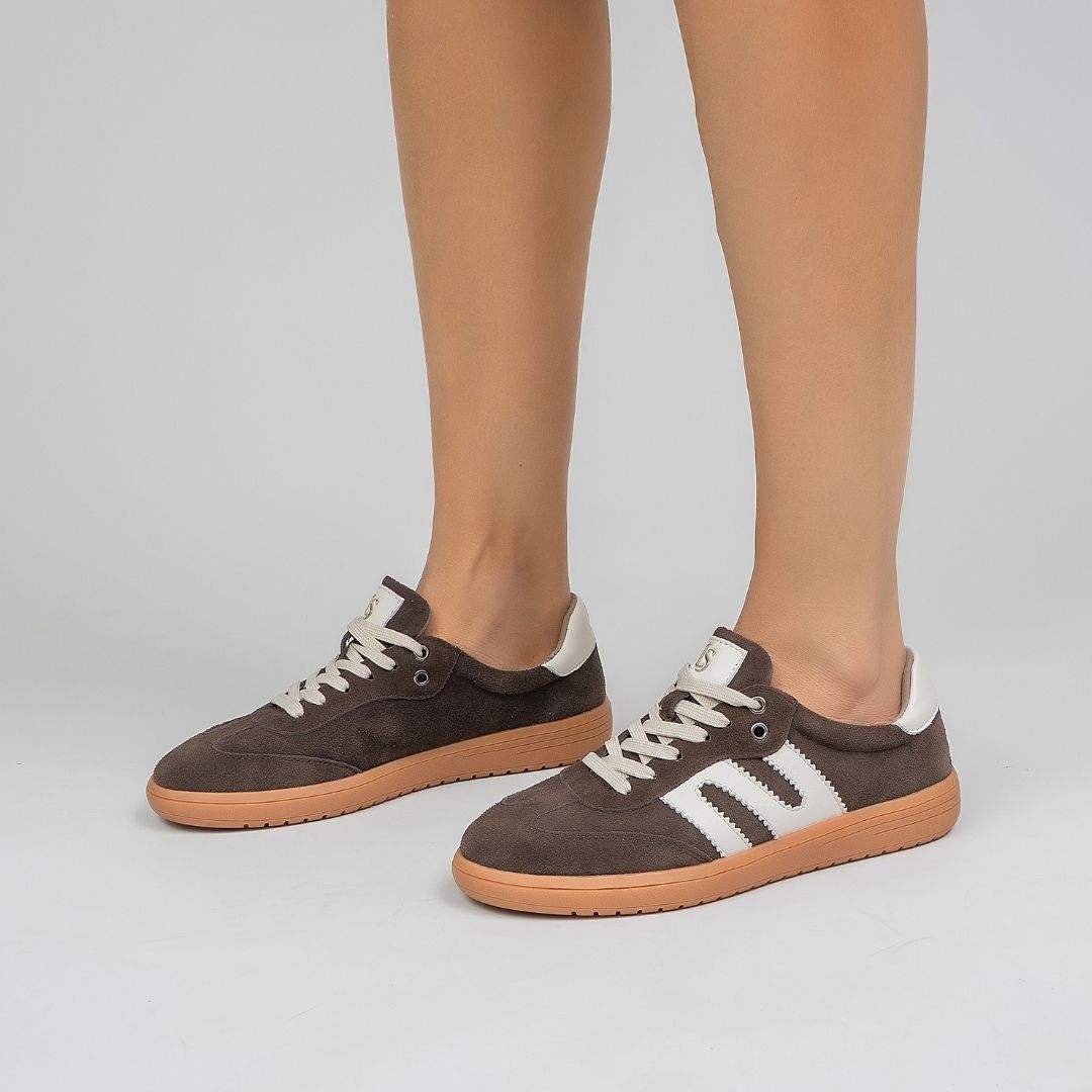 Juno - Chocolate Suede/Ivory - Le Sansa