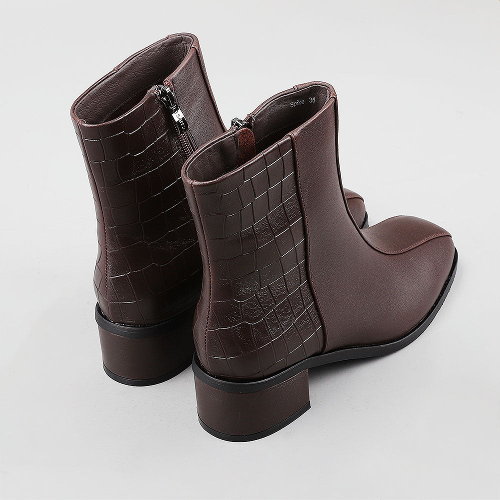 Spike - Chocolate/Croc Print - Le Sansa